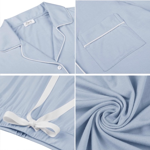 NWT Joyaria Women’s Super soft Button Down Pajamas Long Sleeve Set/Size Medium - Picture 7 of 8